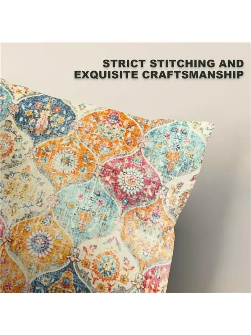 Boho Throw Pillow Covers 18x18 Set of 2 Cream Soft Decorative Square Sofa Cushio